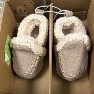 Bearpaw Tan Moccasin Slippers with Plush Lining and Durable Sole
